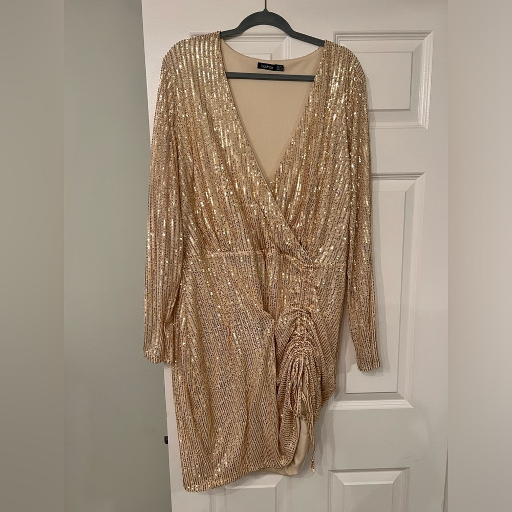 Sequin cinched dress